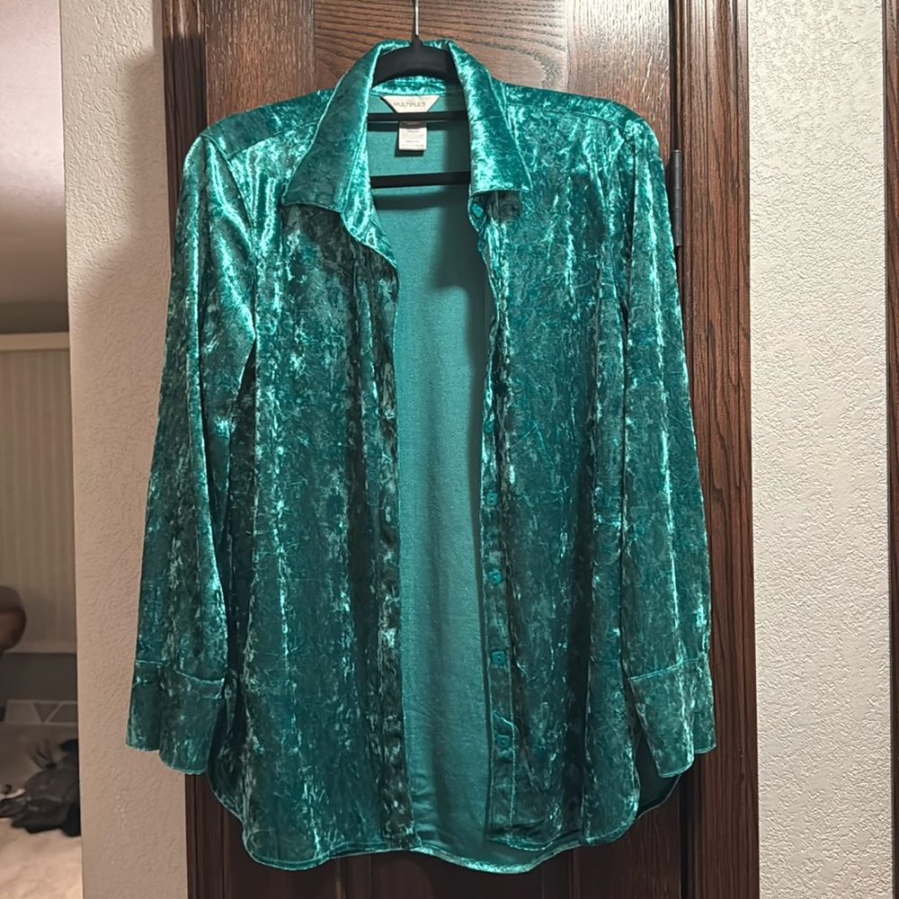 Multiples  - Velvet Green Blouse